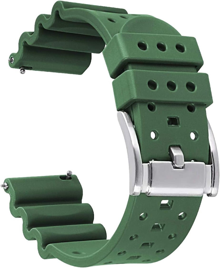 HUAFIY Silicone Watch Band 20mm22mm24mm FKM Rubber Watch Band for Men Women