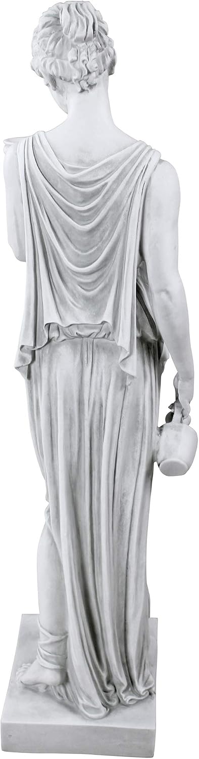 Design Toscano KY71304 Hebe Greek Woman Patron of Youth Indoor/Outdoor Garden Statue, Large Size, 10 inches Wide, 32 inches Tall, Handcast Polyresin, Antique Stone Finish