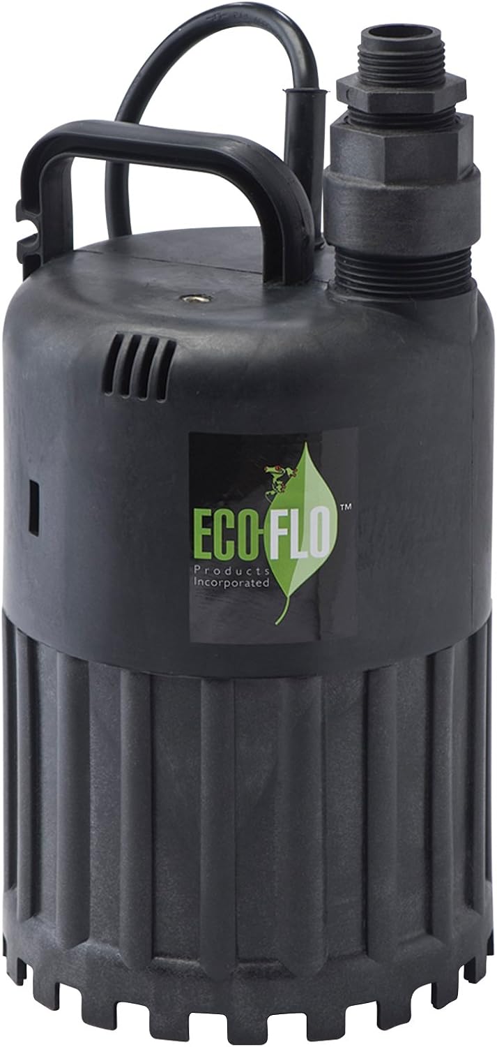 ECO-FLO Products SUP55 Manual Submersible Utility Pump, 1/4 HP, 1,980 GPH