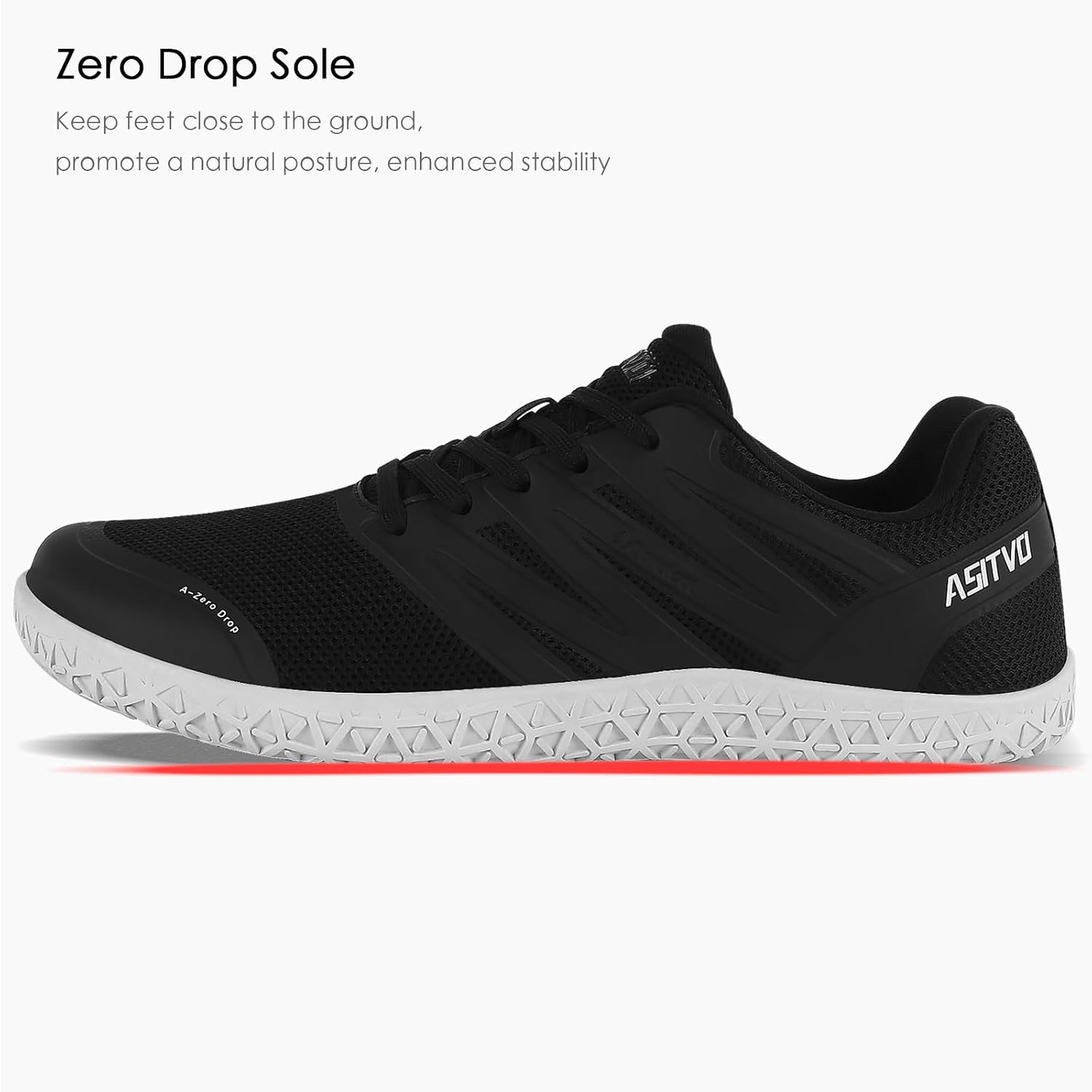 ASITVO Wide Men's Barefoot Zero Drop Sole Minimalist Sneakers Walking Shoes | Width Toe Box Cross Trainer Gym TPU Toe No-Sew Upper Grounding