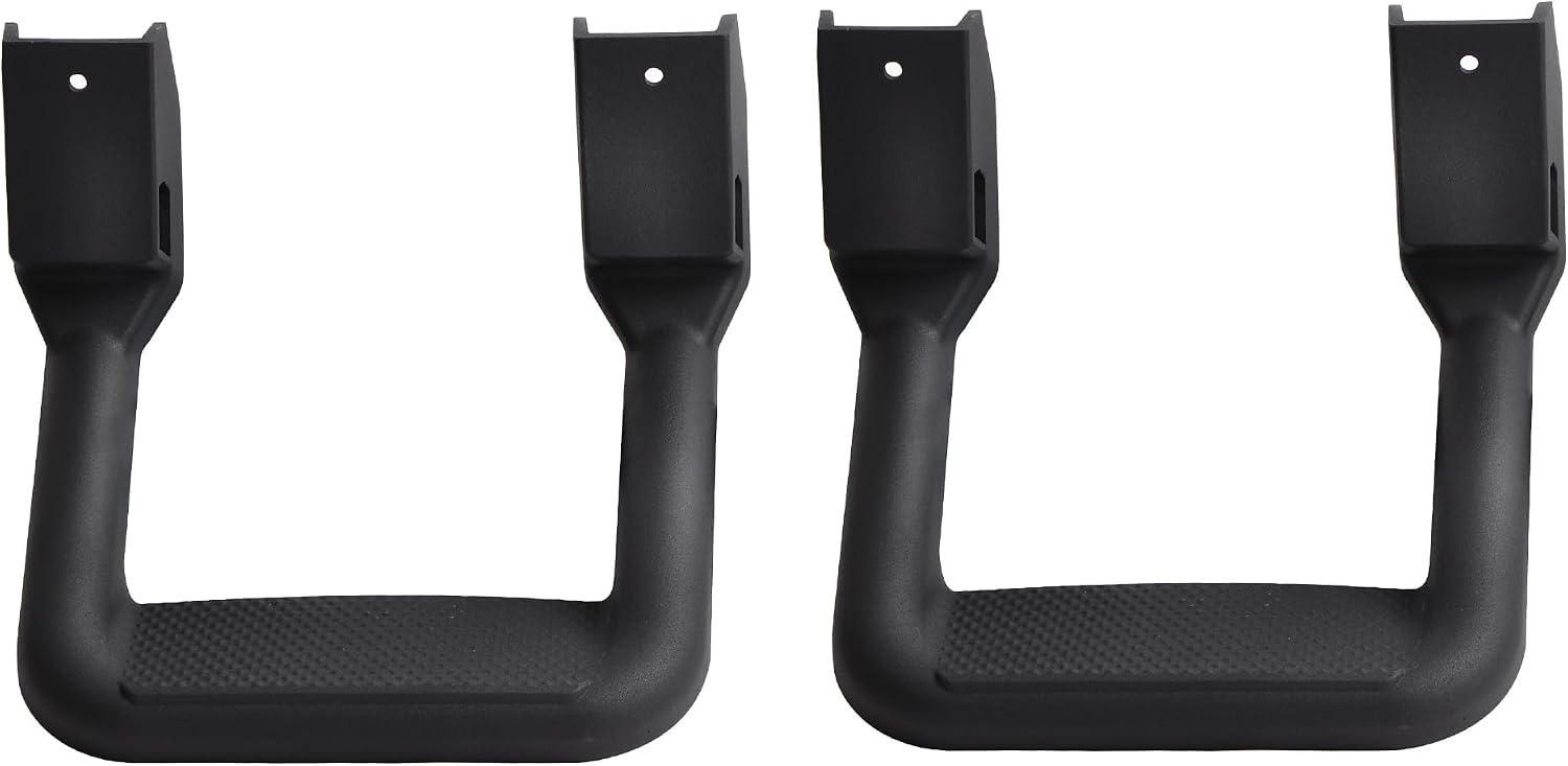 2 Pieces (1 Pair) Black Powder Coated Truck Side Step Set, Includes Mounting Brackets - Fits Various Trucks Compatible for Chevy (Chevrolet), Ford