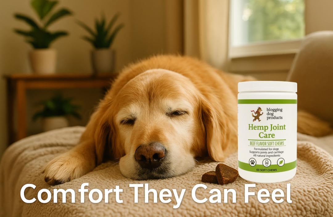 Dog Joint Supplement – Glucosamine, Hemp, MSM & Turmeric for Dogs – Hip & Joint Relief Soft Chews, 60-Count by Blogging Dog Products