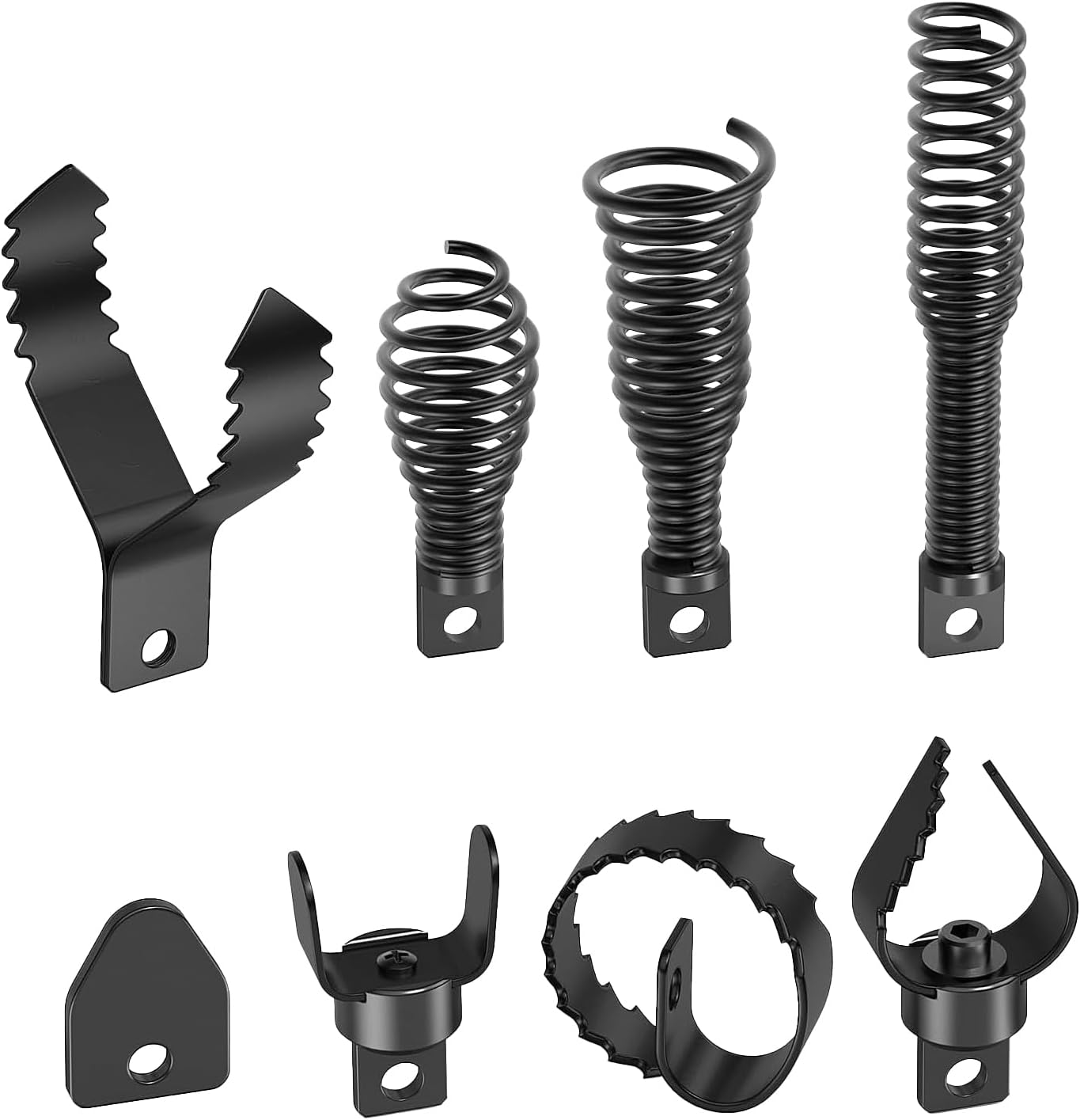 Drain Snake Drill Attachments, 8-Piece Drain Cleaner Combination Cutter Heads, Used in 50FT-100FT Electric Drain Snake