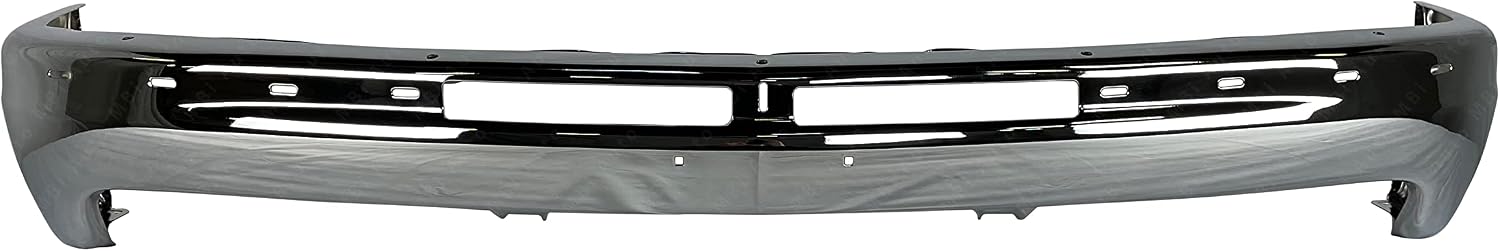 Chrome, Steel Front Bumper Impact Bar Fascia Compatible with 1999 2000 2001 2002 Chevy Silverado Pickup 99-02, GM1002376