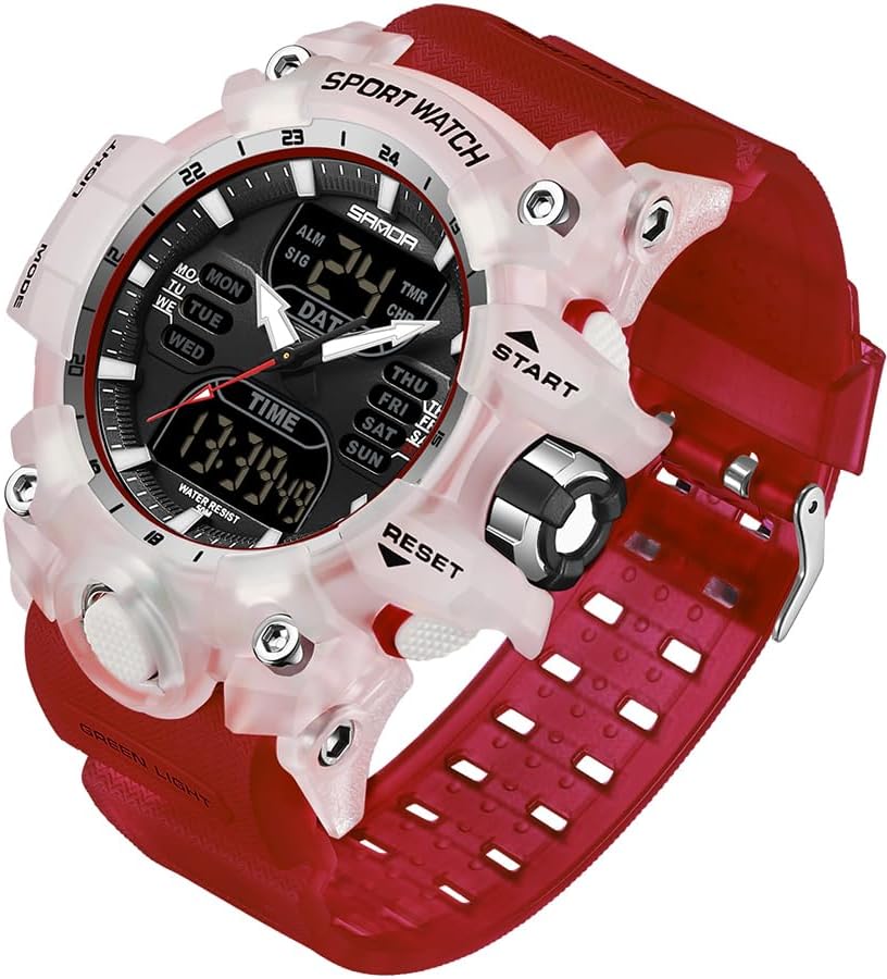 Gosasa Men's Large Face Outdoor Sports Watches Military S-Shock Watch Waterproof, Backlight, Alarm, Stopwatch Features - Rugged Wristwatch for Training, Hiking, and Adventure