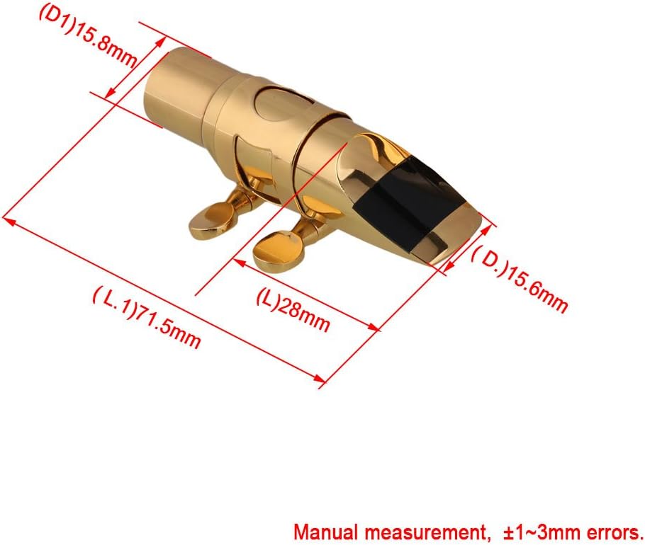 Yibuy #6 Golden Brass B-flat Soprano Saxophone Mouthpiece with Ligature Reed