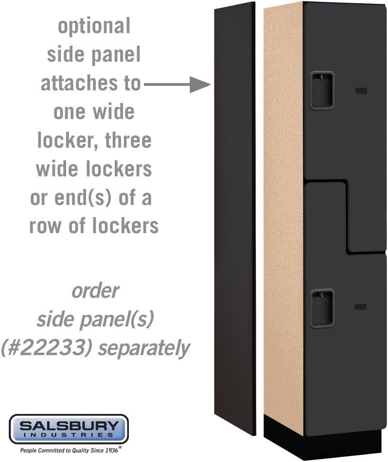 Salsbury Industries 2-Tier S-Style Extra Wide Designer Wood Locker with One Wide Storage Unit, 6-Feet High by 18-Inch Deep, Mahogany