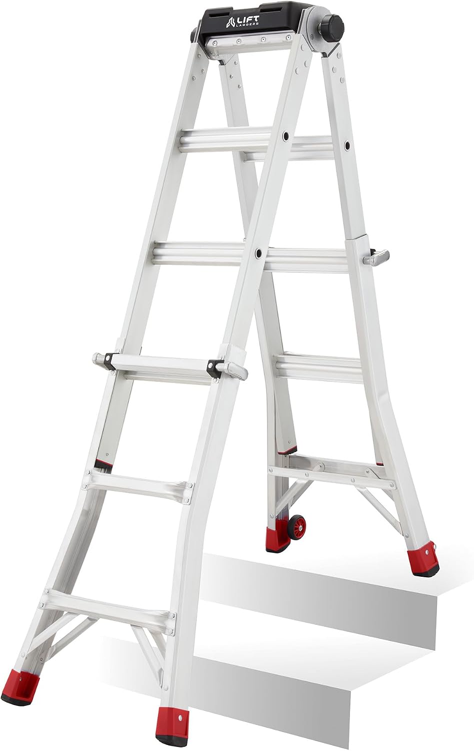 Lift Ladders 18-Ft Multi-Position Aluminum Ladder, 5-in-1, 300 lb. Capacity