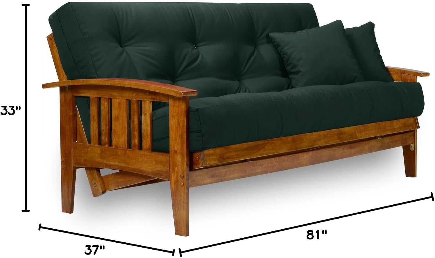 Westfield Futon Set - Queen Size, Frame, 8" Mattress, Twill Ivory Cover