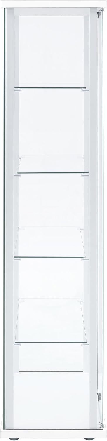 Coaster Home Furnishings - Delphinium - Glass - 4-Shelf Curio Cabinet with Wood Top and Base, Two Doors, and Chrome Hardware - Living Room - 64-Inch - Black - 950170