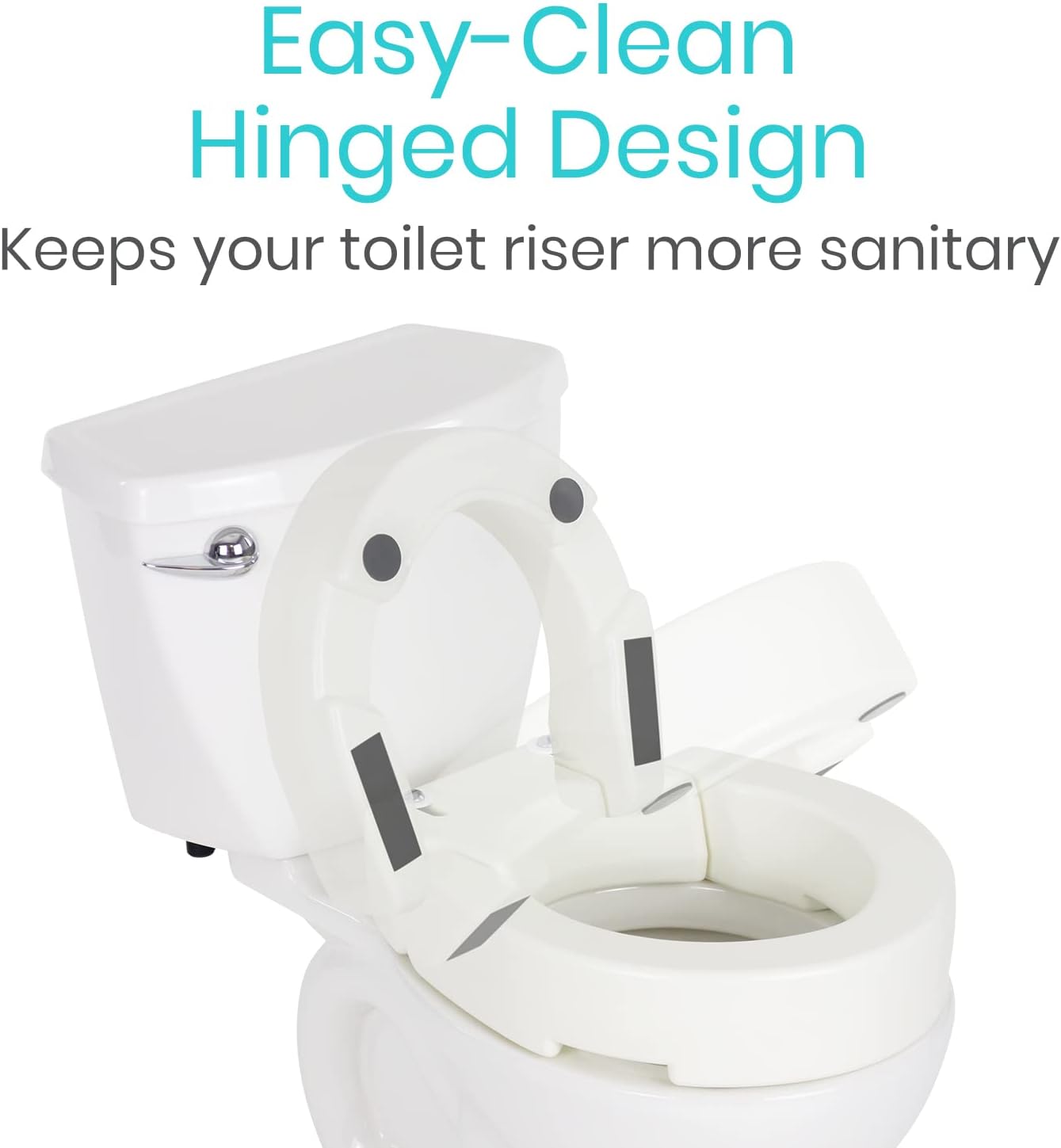 Vive Raised Toilet Seat - 5" Portable, Elevated Toilet Seat Riser | Extender - Elongated and Standard Fit Commode Lifter - Bathroom Safety Extender Assists Disabled, Elderly, Seniors