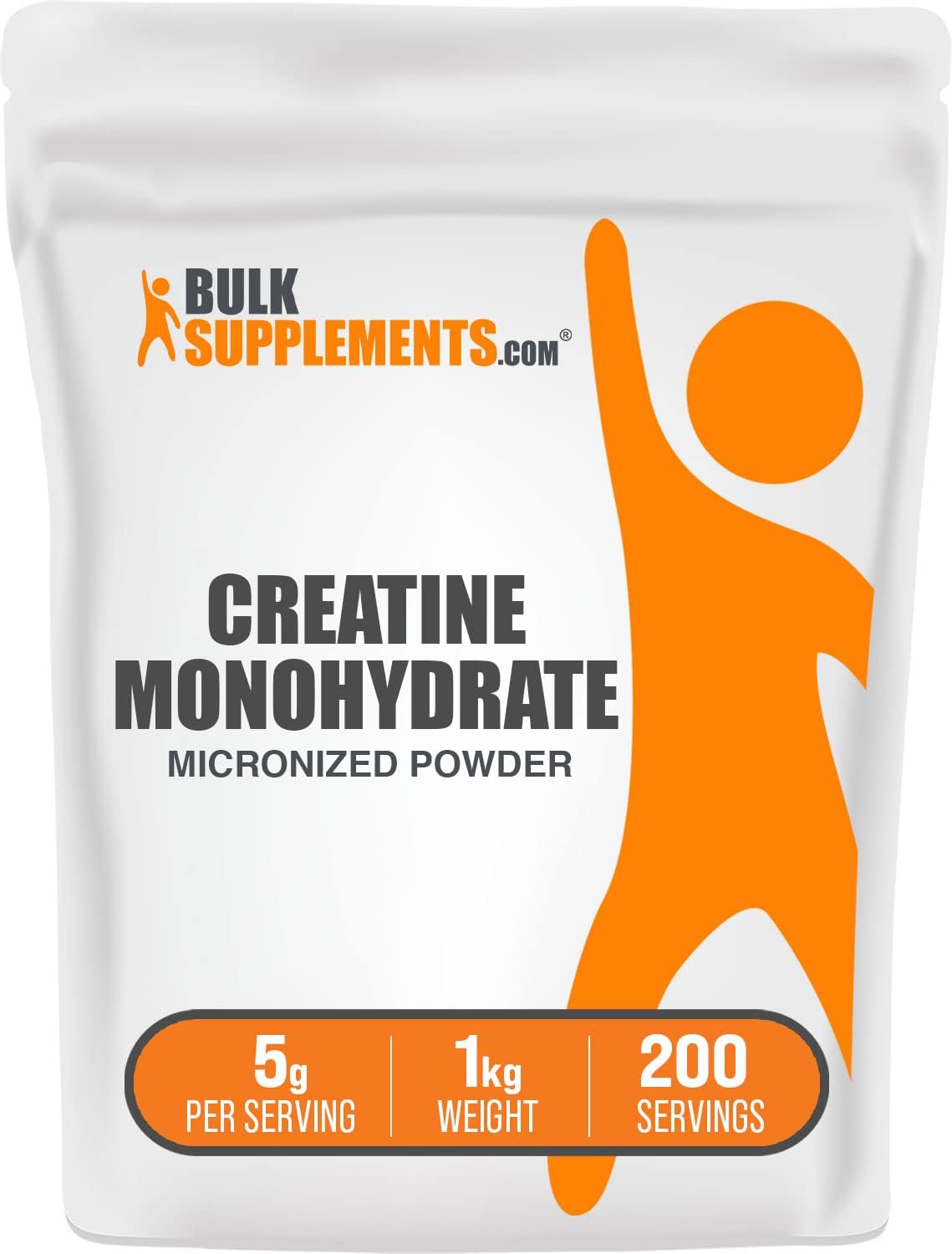 BulkSupplements.com Creatine Monohydrate Powder - Micronized Creatine Powder, Unflavored - Pure & Gluten Free, 5g (5000mg) per Servings