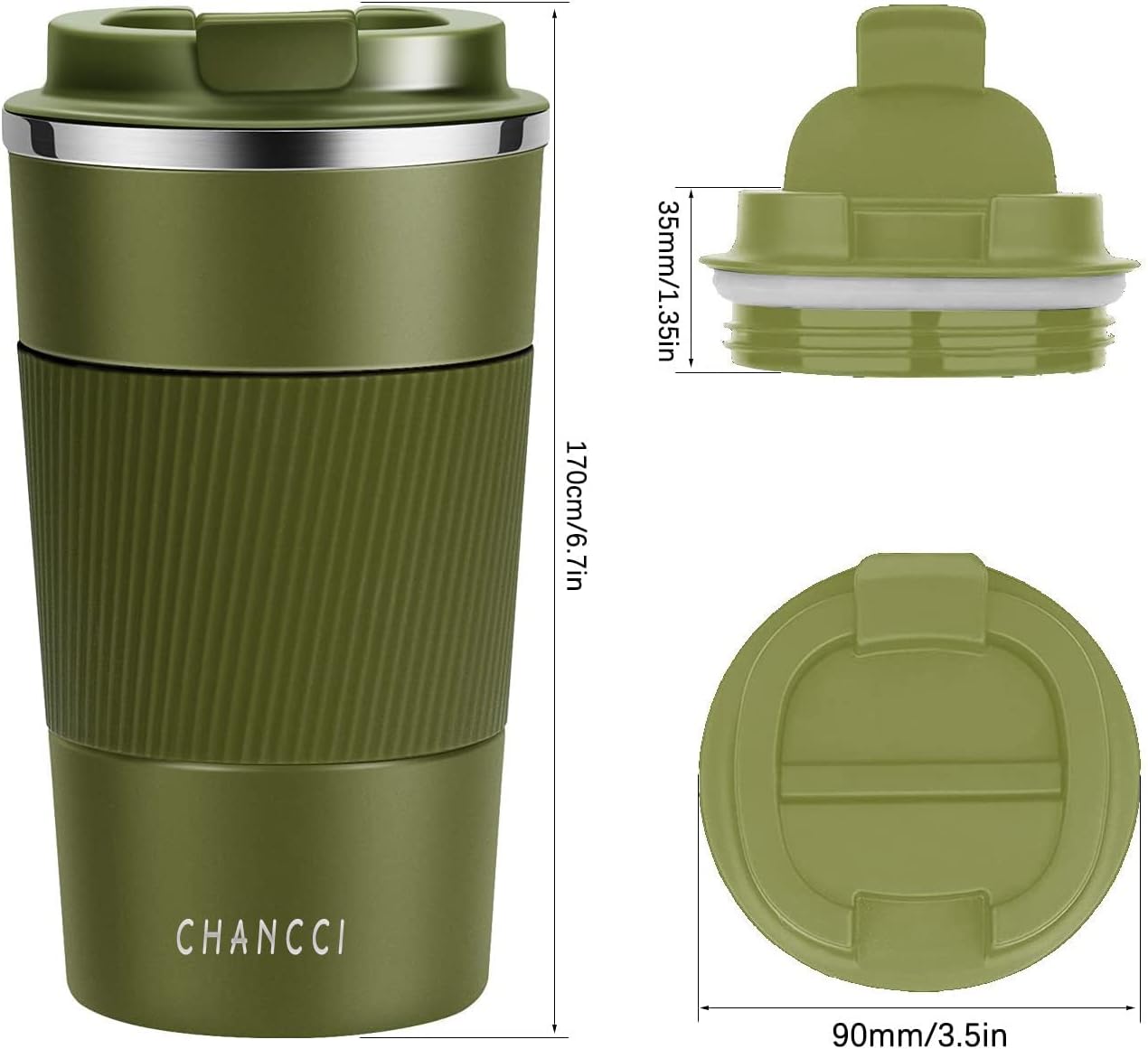 16oz Travel Coffee Mug Spill Proof, Insulated Coffee Mug with Lid, Leakproof Coffee Tumbler, Stainless Steel Vacuum Coffee Cup for Hot/Cold Drinks