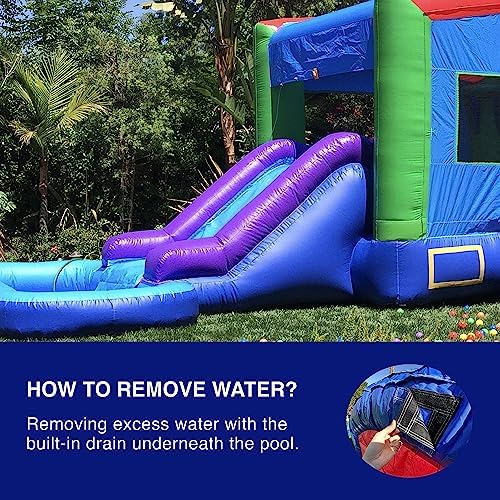 JumpOrange 25x13ft Octopus Commercial 15oz PVC Bouncer Slide Combo with Pool