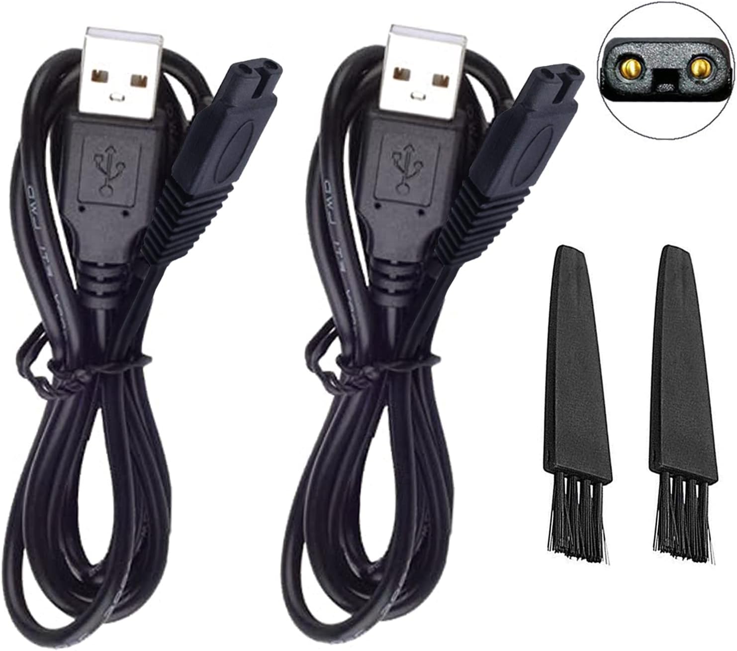 Shaver Charger for Solo Men's Rechargeable Full Body Hair Trimmer Replacement Electric Shaver Charging Cable 5V USB Charger with Cleaning Brush(1 Packs)