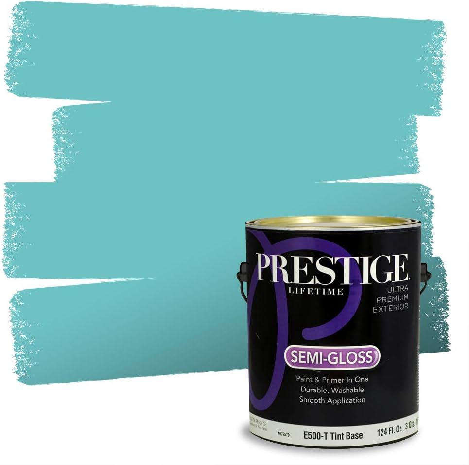 PRESTIGE Paints Exterior Paint and Primer In One, 1-Gallon, Satin, Comparable Match of Sherwin Williams* Blue Nile*