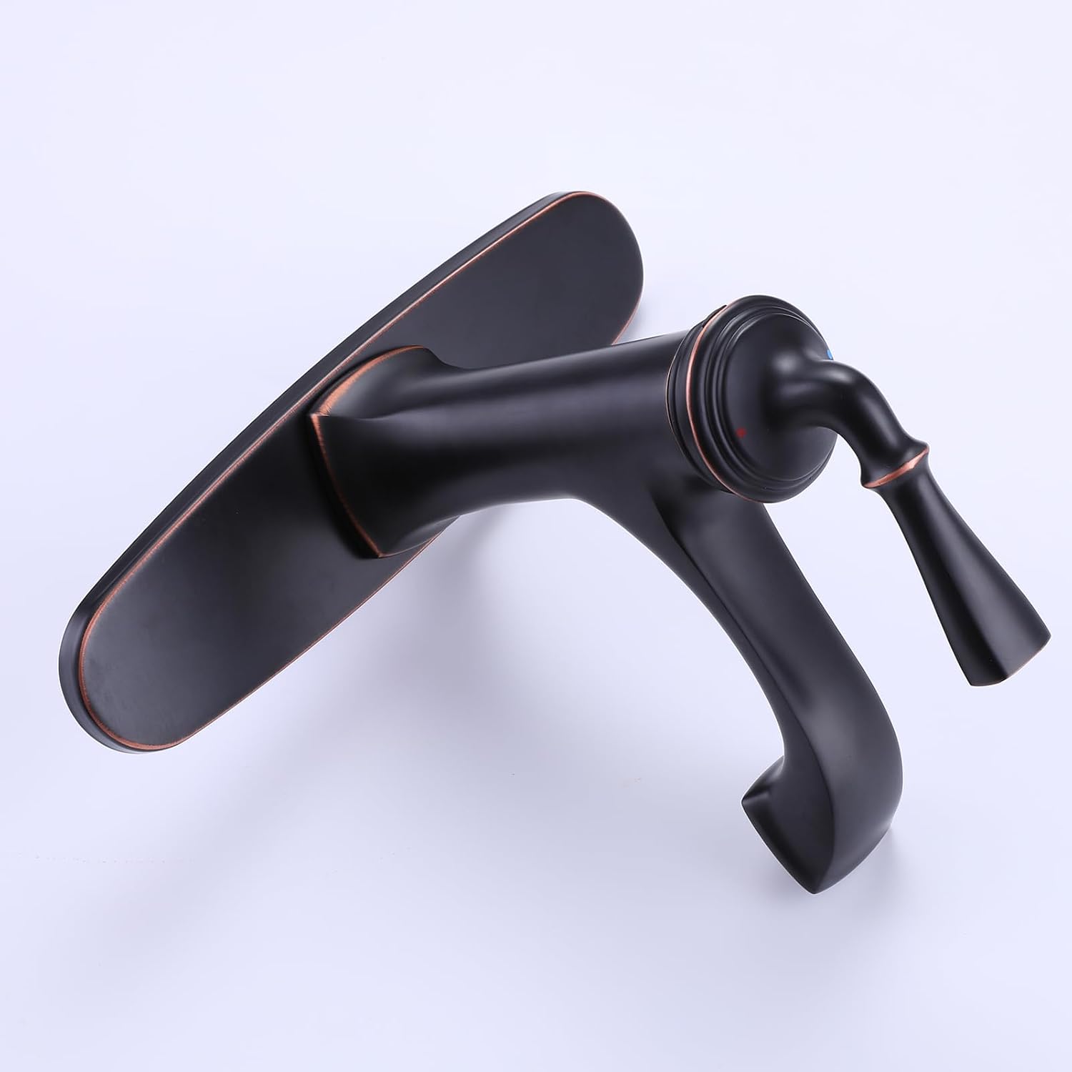 Bathroom Faucet Oil Rubbed Bronze Sink Vanity Faucets Single Handle Brass 8 Inch Lavatory Basin Mixer Taps for Restroom Fit 1 or 3 Hole (with Deck