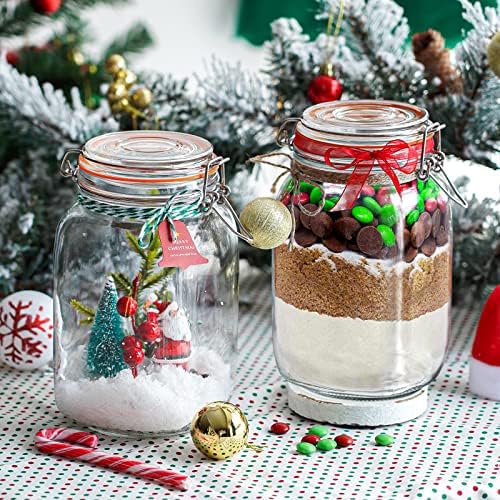 Qianfenie 1.1 Gallon Wide Mouth Airtight Glass Storage Containers with Lids
