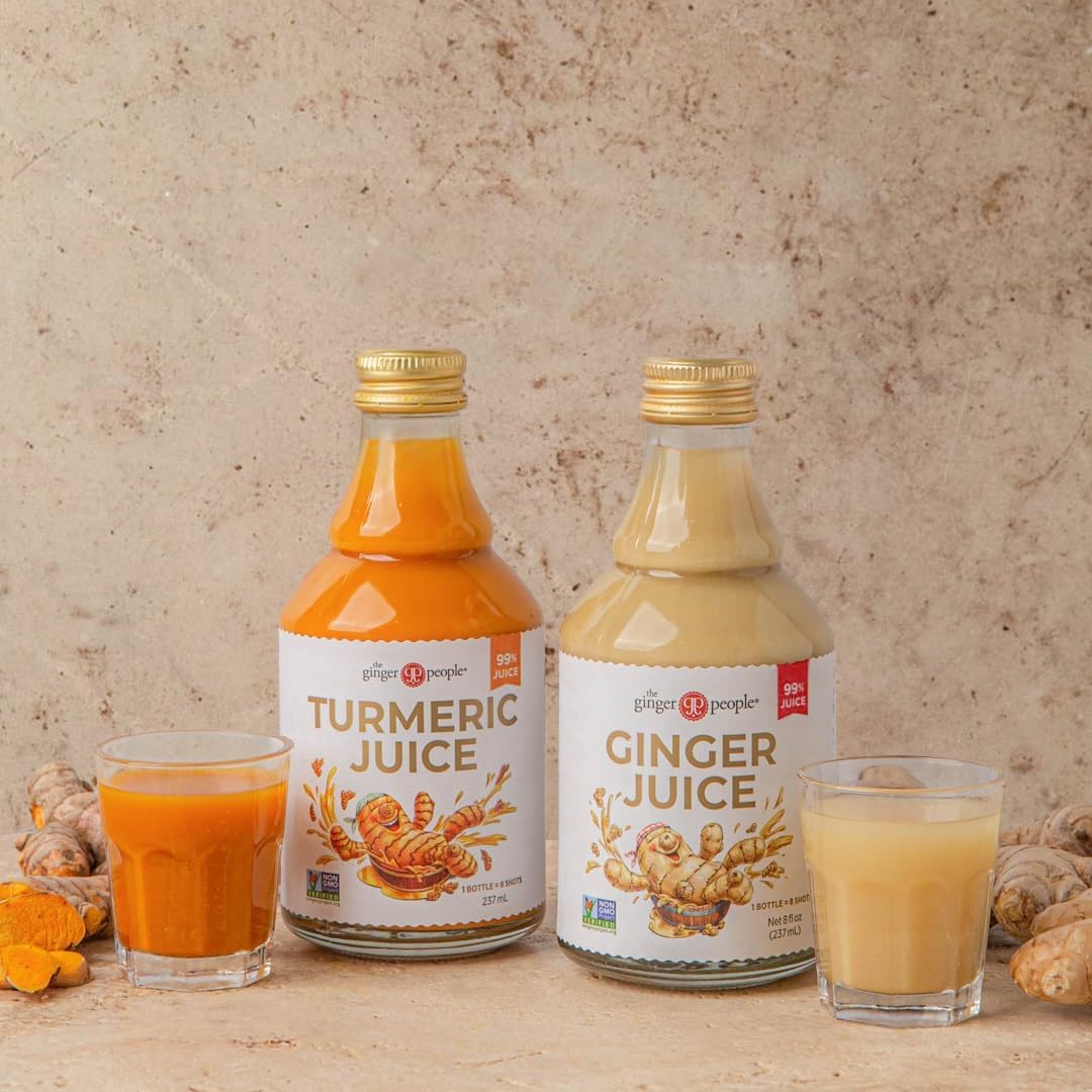 Organic Turmeric Juice, 99% Pure Turmeric Juice by The Ginger People – Drug Free Support, Non-GMO, Premium Quality, 32 Fl oz Bottle (Pack of 1)