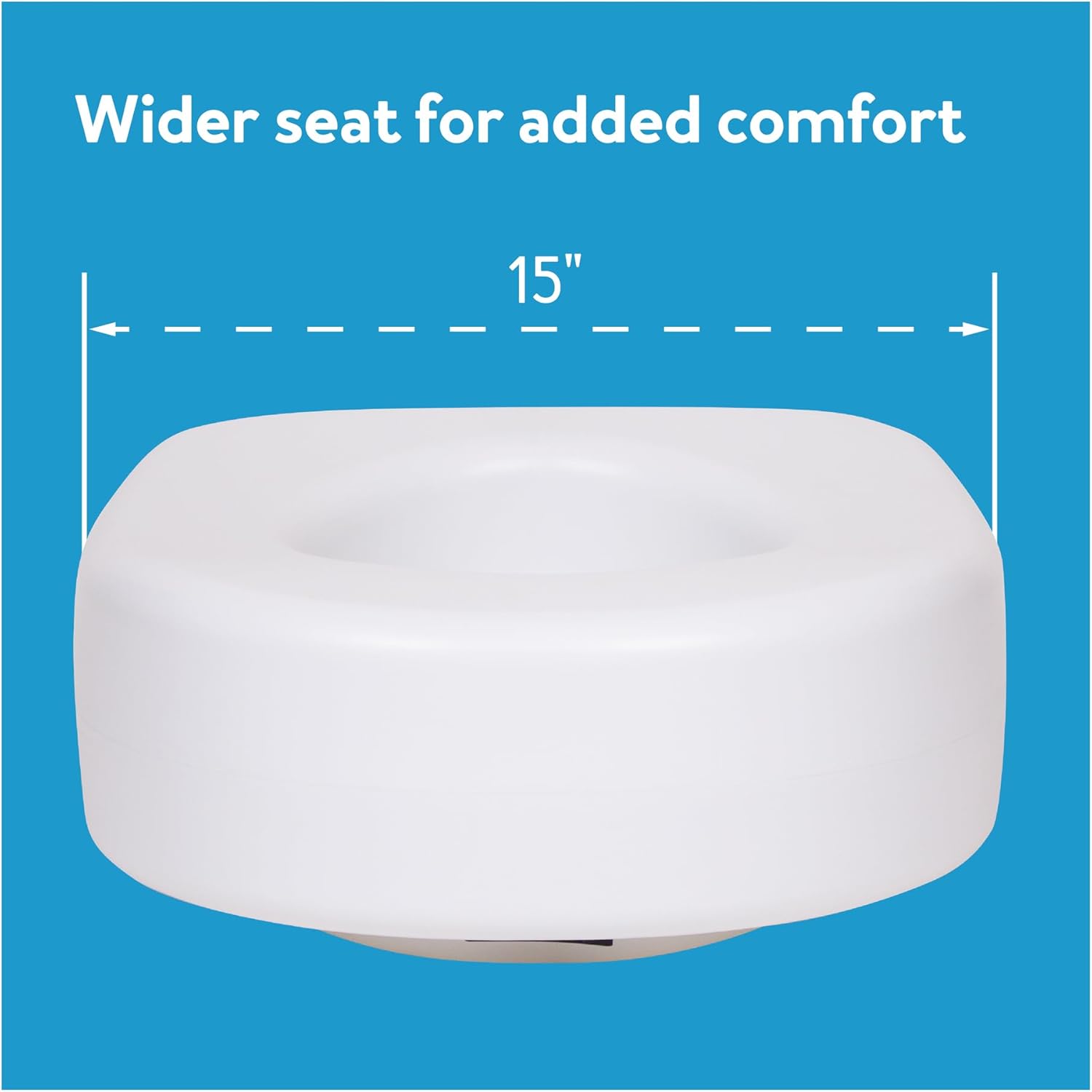 Carex Toilet Seat Riser, Adds 5 Inches of Height, Elevated and Raised Toilet Seat with 300 lbs Capacity, Standard Riser for Elderly and Handicap