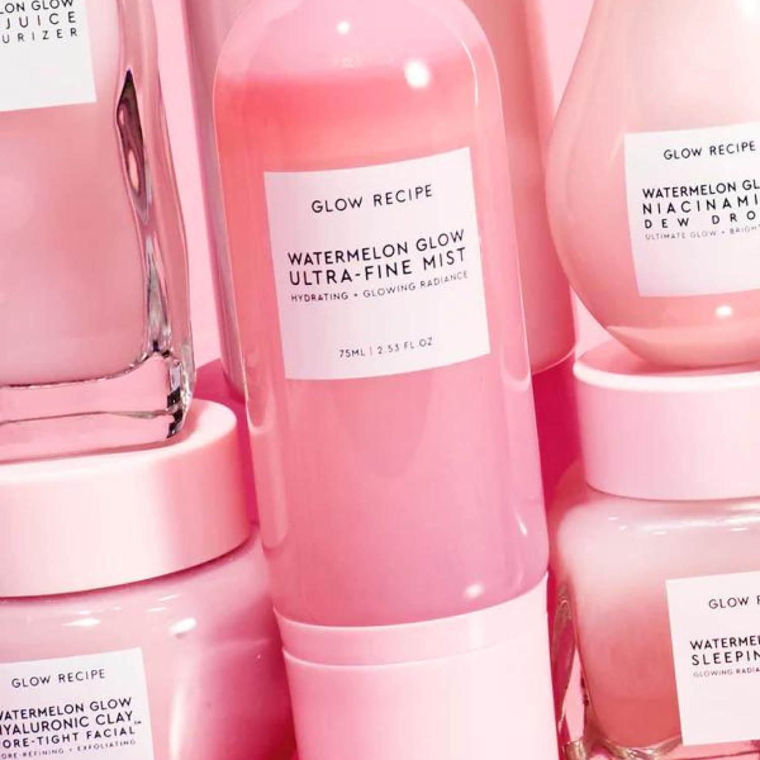 Glow Recipe Watermelon Glow Facial Spray + Hydrating Mist - Ultra-Fine Face Mist with Hyaluronic Acid + Hibiscus AHA to Refresh Dry Skin & Enhance