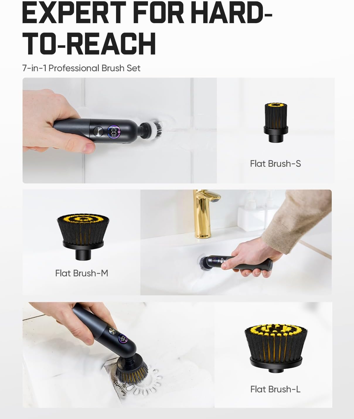 Fanttik Flip G10 Nano HomeCare Electric Spin Scrubber, Tile Grout Brush | 360° High-Torque Rotation, 2-Speed & 3-Angle
