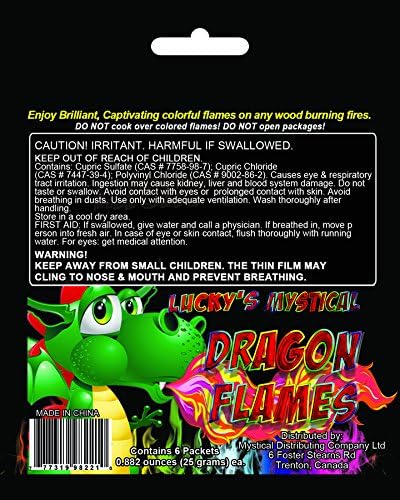 Mystical Fire Dragon Flames Fire Color Changing Packets Colorful Fire 6pk | 6-pack color changing fire packets creates colorful flames in fire pits