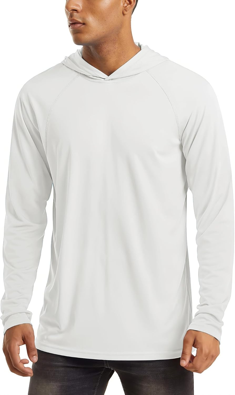 MAGCOMSEN Men's Hooded UPF 50+ Sun Protection T Shirts Long Sleeve Athletic Fishing Shirts Rash Guards
