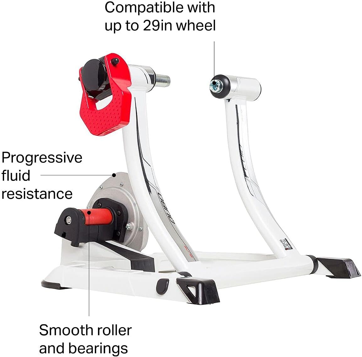 Elite Unisex - Adult Roller Trainer Cubo Power Fluid 2012/2013 Exercise Bike, Silver/White, One Size