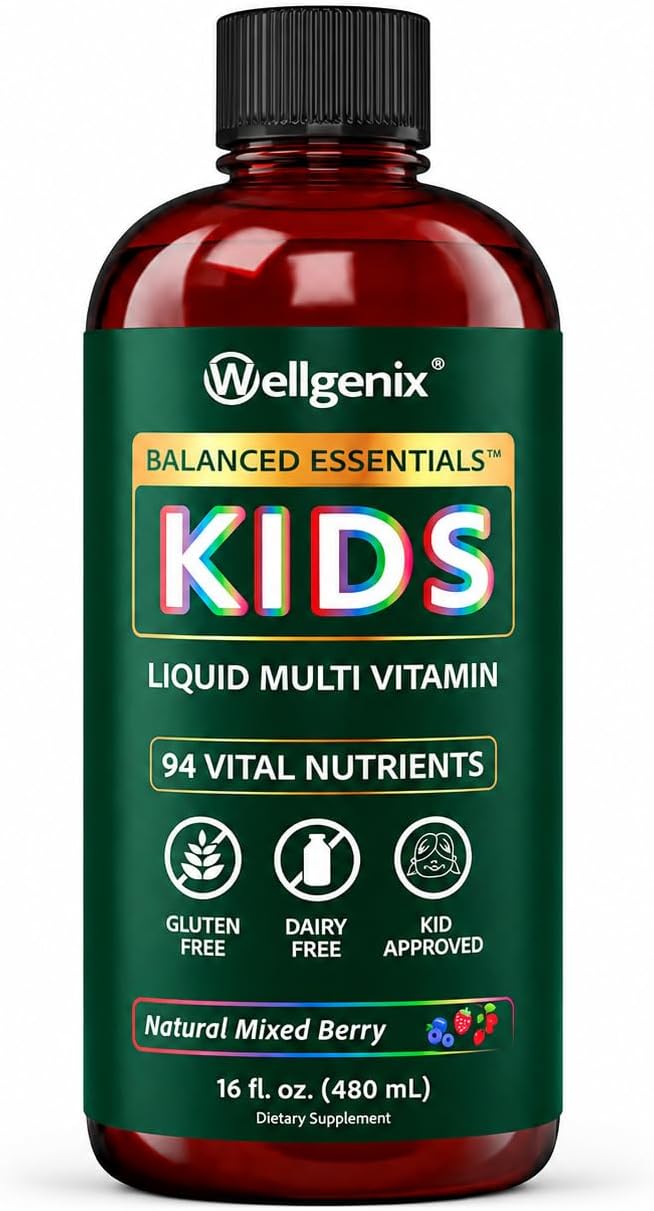 Wellgenix Balanced Essentials Kids Liquid Multivitamin, 16 Fl Oz