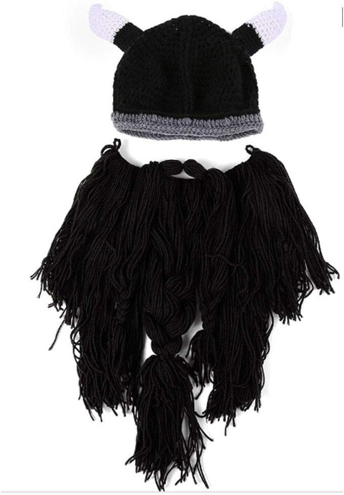 Creative Barbarian Knit Beard Hat Funny Knit Cap Wig Beanie Hats