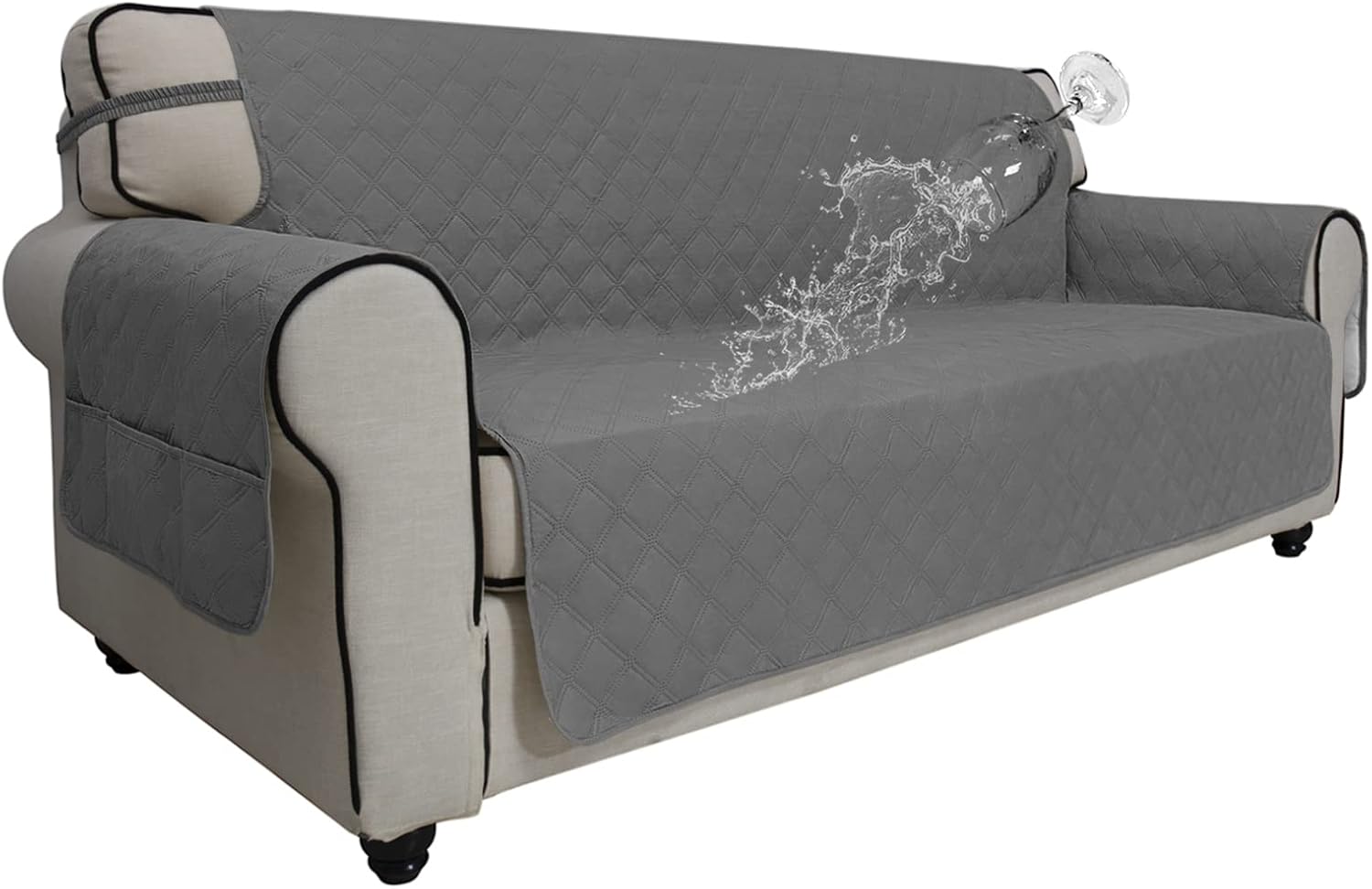 Easy-Going Waterproof Non-Slip Couch Cover, Small Recliner, Chocolate