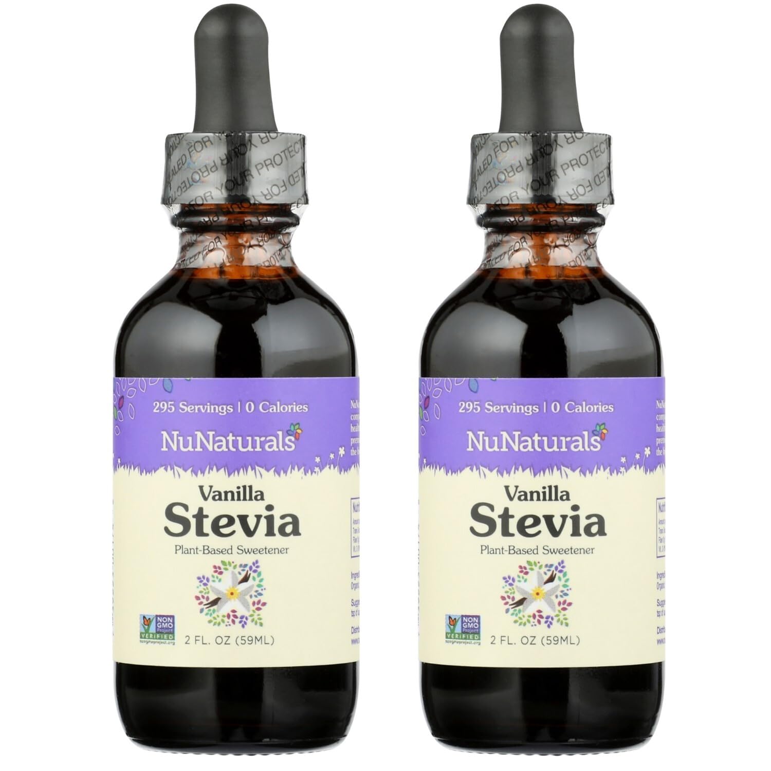 NuNaturals Liquid Stevia Sweetener, Vanilla, 2oz (2-Pack)