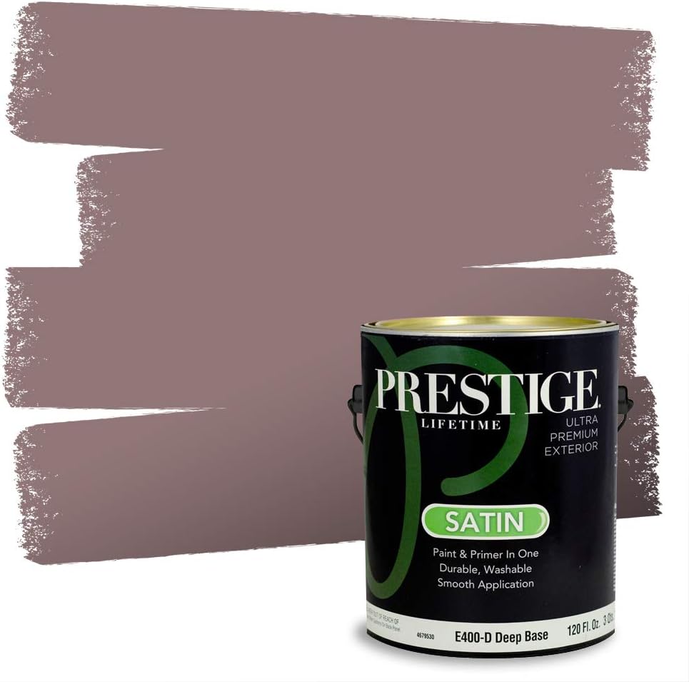 PRESTIGE Paints Exterior Paint and Primer In One, 1-Gallon, Satin, Comparable Match of Sherwin Williams* Socialite*