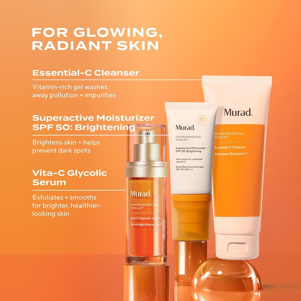 Murad Essential-C Facial Cleanser - Vitamin C | Gentle foaming gel face wash with Vitamin C, Vitamin E, Vitamin A, Allantoin & Panthenol cleanses, nourishes and hydrates