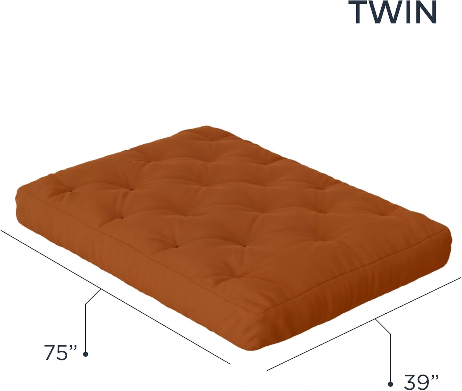 Royal Sleep Products by The Futon Factory 12 inch Foam Futon Mattress - Solid Black Fabric - Full Size - CertiPUR Certified Foams - Made in USA - (Frame not Included)