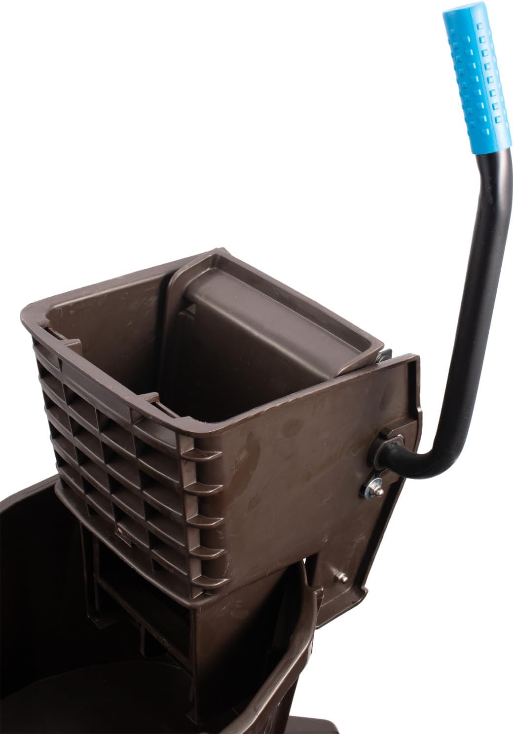 Carlisle FoodService Products 26 Qt Mop Bucket with Side Wringer, Yellow | 18.5 x 16.5 x 16.5 Inches, 34.25-Inch Handle Height, 50,000-Cycle Wringer, Non-Marking Casters, Assembly Required