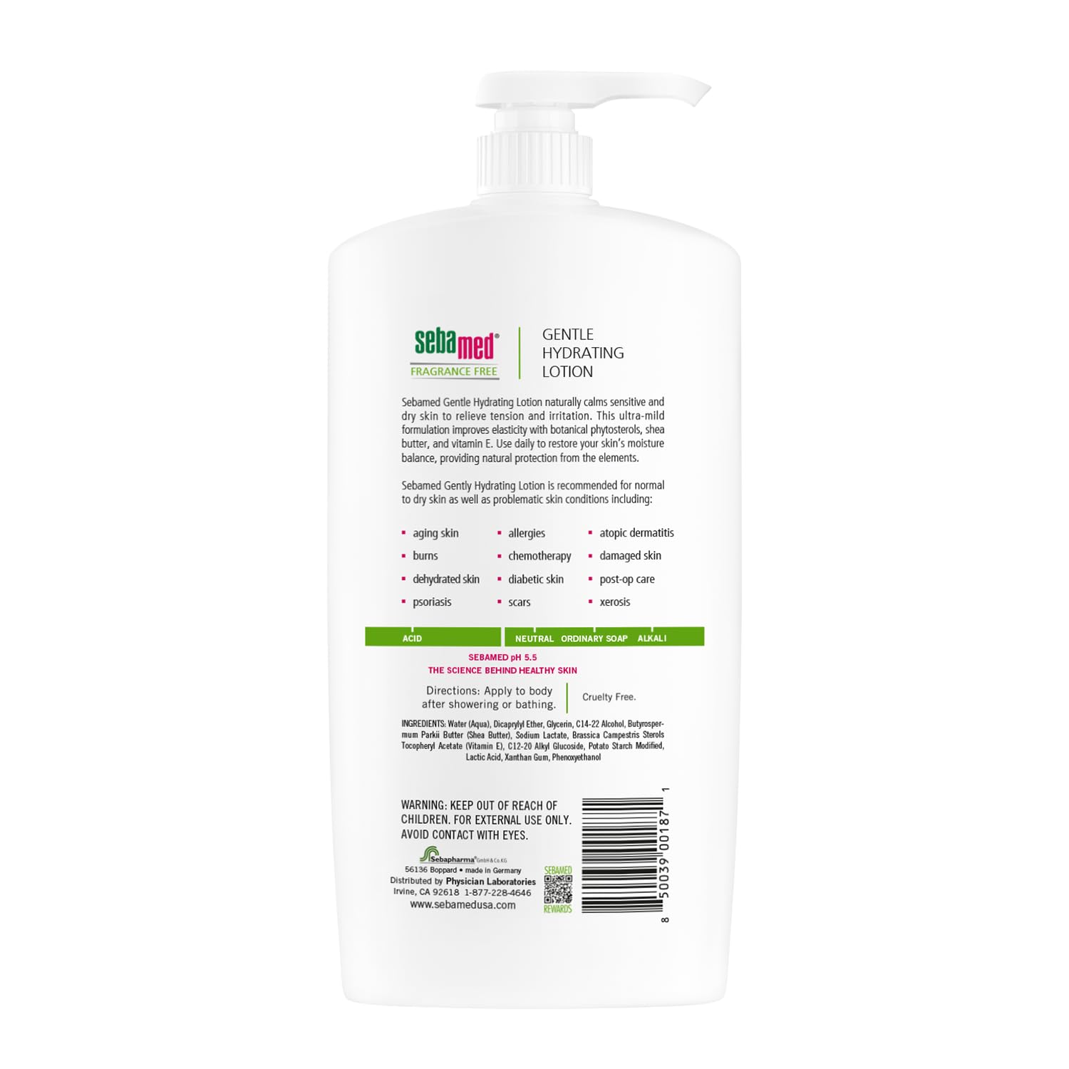 SEBAMED Fragrance-Free Gentle Hydrating Lotion Ultra Mild Dermatologist Recommended Moisturizer for Normal To Dry Sensitive Skin 33.8 Fluid Ounces (1 Liter)