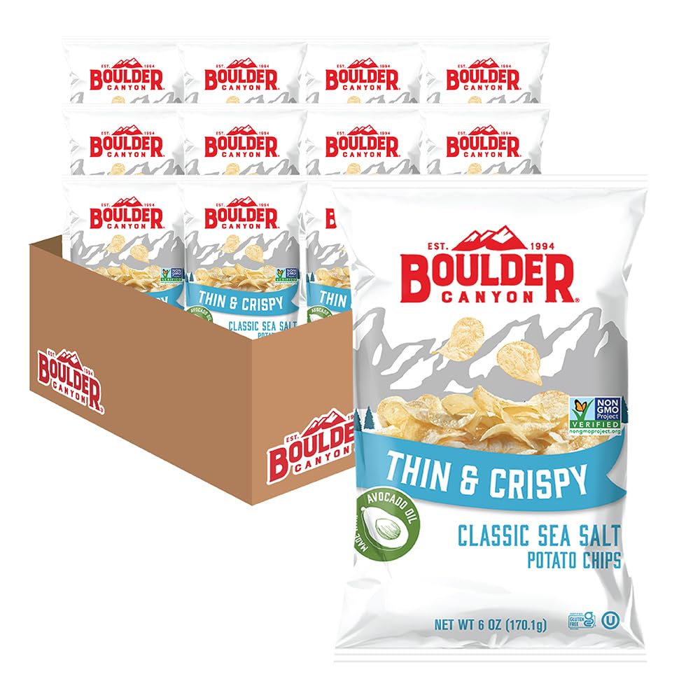 Boulder Canyon Avocado Oil Sea Salt Potato Chips 6 Count, 1.25 OZ