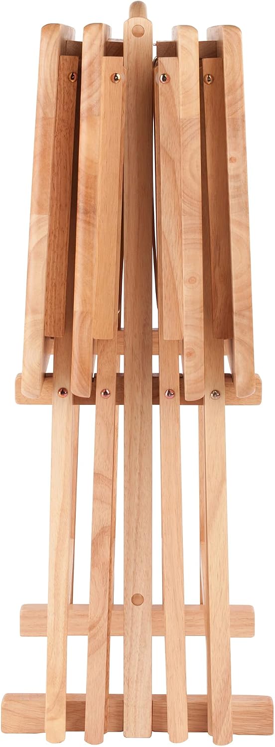 Winsome Alex Set of 2 Foldable Snack Tables, Natural, 26"