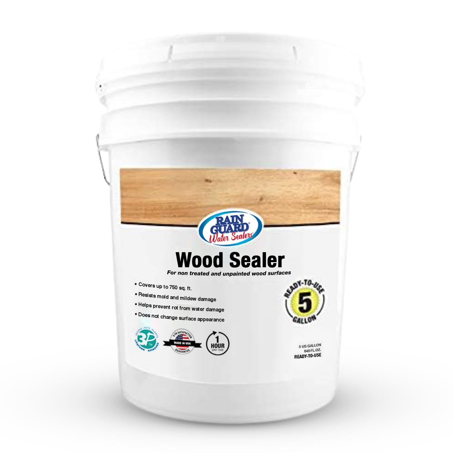 Rain Guard Wood Sealer Concentrate | Makes 2 Gallon | Protects Wood from Water Damage, Rotting, and Stains | Water Based Silane/Siloxane | Eco-Friendly | VOC-Free | Natural Finish