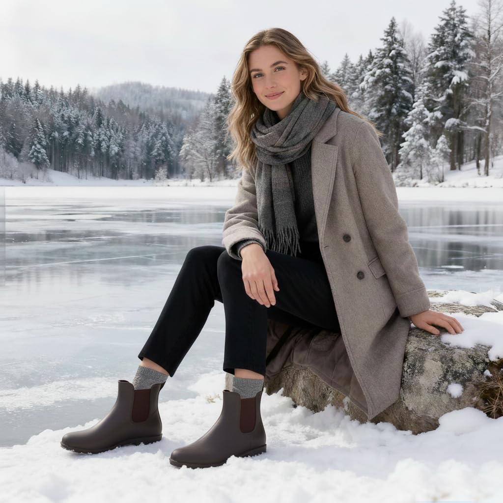 Asgard Women's Ankle Rain Boots Waterproof Chelsea Boots