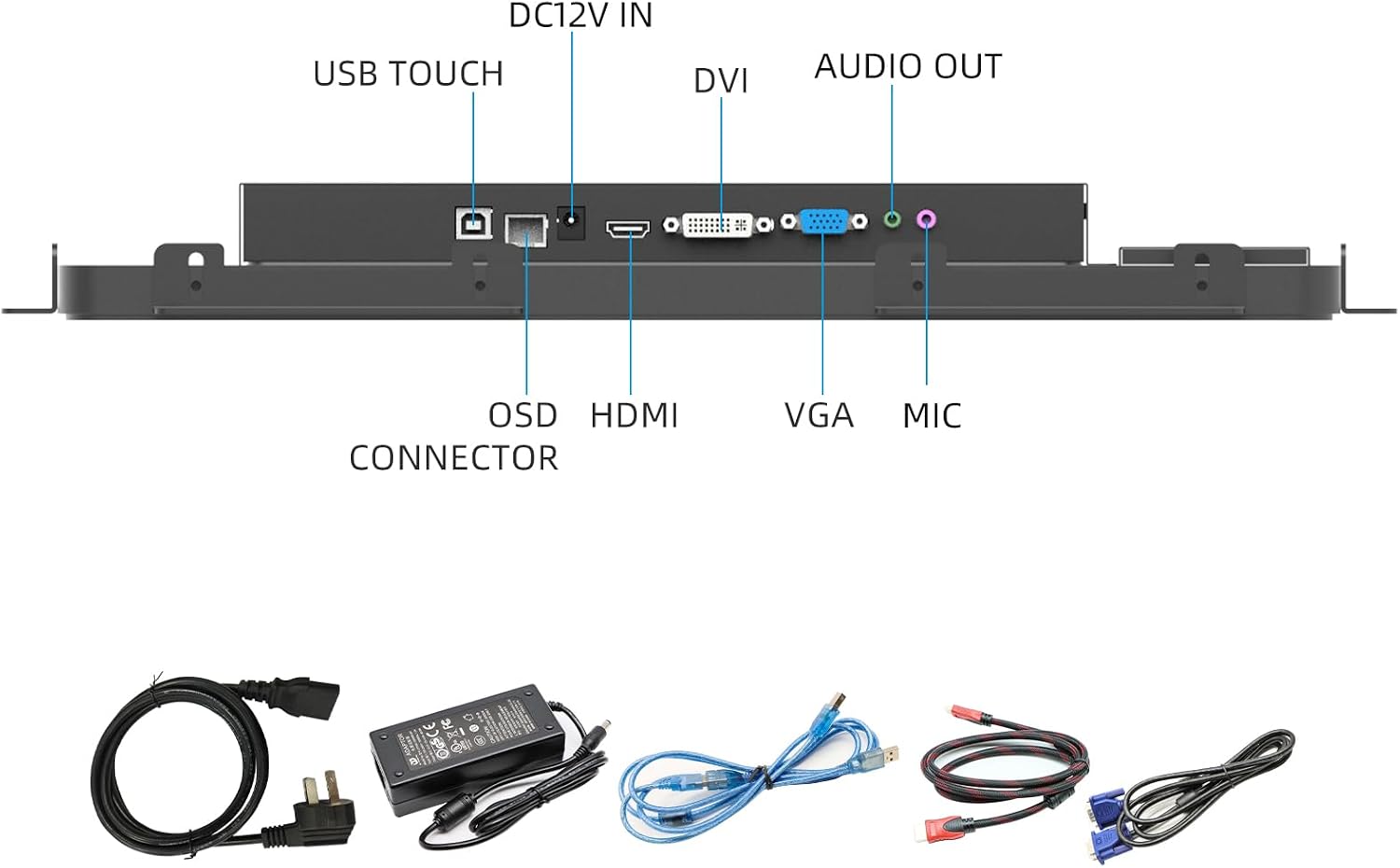 GreenTouch 18.5 Industrial Touch Monitor Open Frame, HDMI/VGA/DVI Interface, Muliti Touch Capacitive Touch Screen Technology