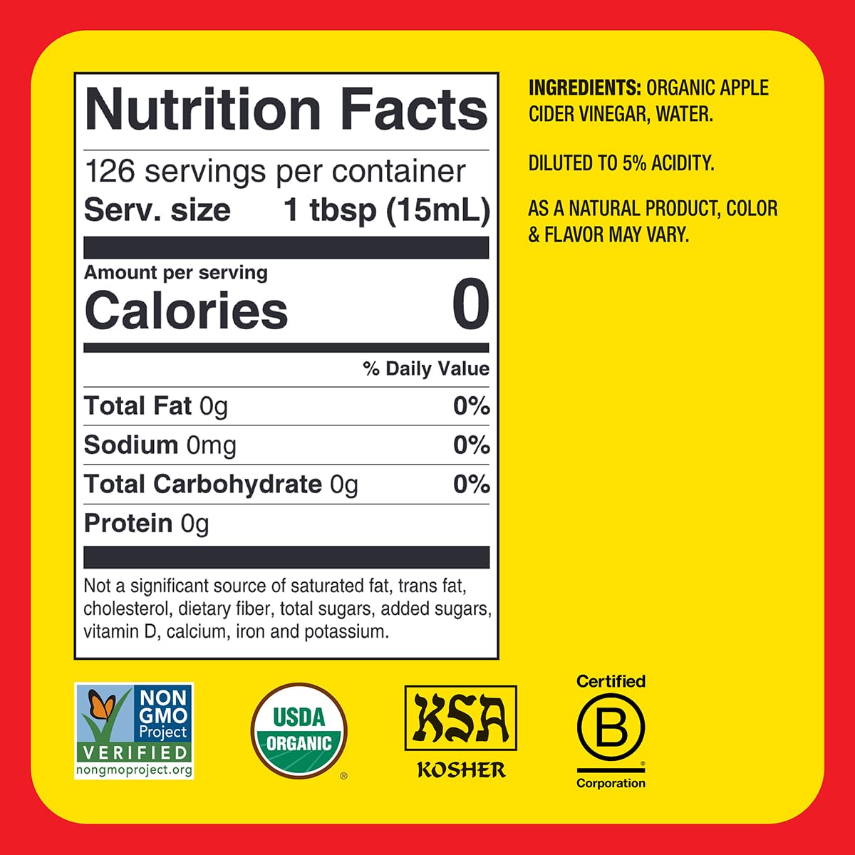Bragg Organic Raw Apple Cider Vinegar, 32 Ounce - 1 Pack | Raw and Unfiltered