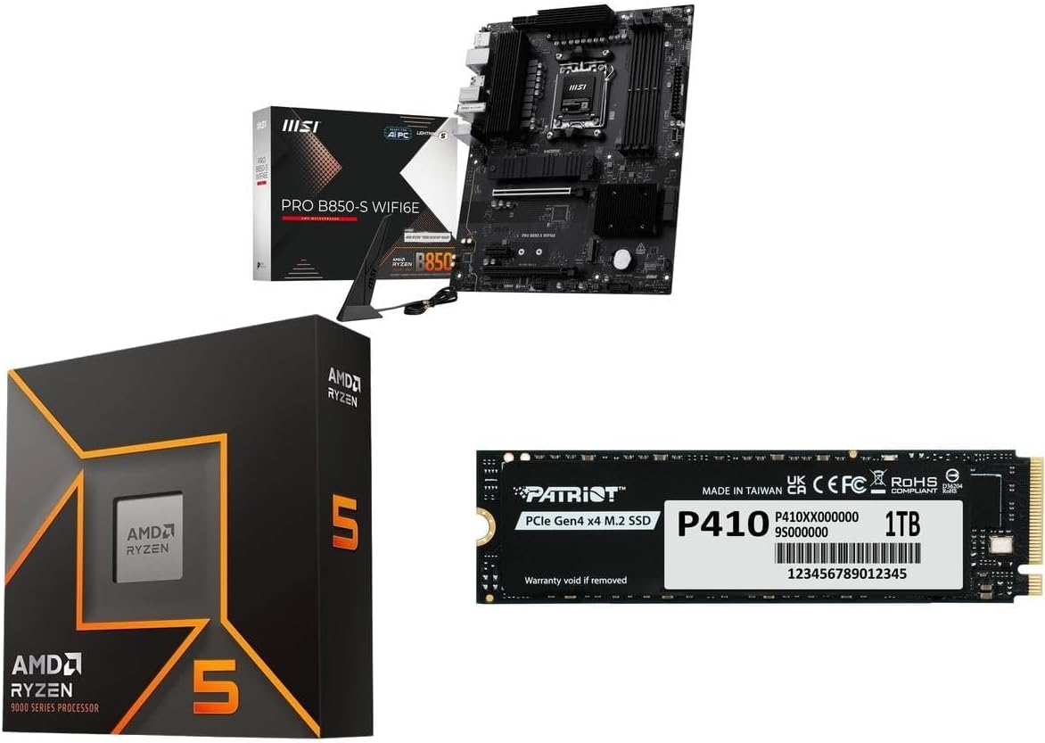 NEWEGG Motherboard CPU Memory Combo - B550M Micro ATX Motherboard Bundle with Ryzen 5 5500 6-Core 3.6 GHz CPU and 16GB (2 x 8GB) 288-Pin PC RAM DDR4 3600 Desktop Memory