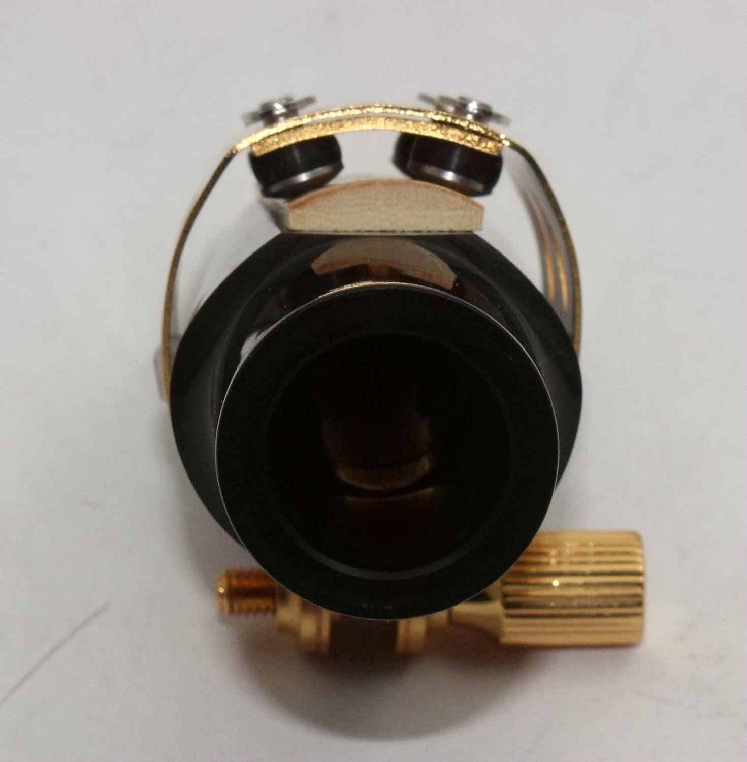 Eastern Music Saxophone Hard rubber mouthpiece Soprano alto Tenor metal ligature Ligature cap (Sandblust gold, Tenor MPC)