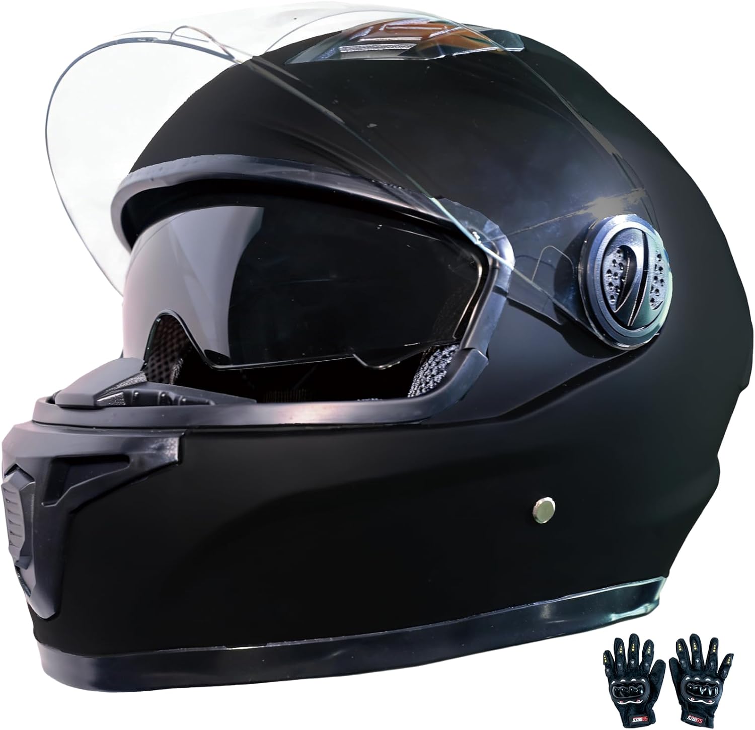 Full Face E-Bike Helmet Black DOT Dirt Bike Casual Dual Visor Helmet