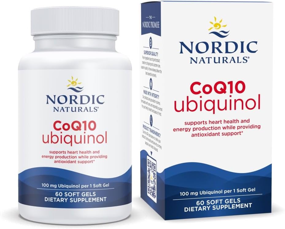 Nordic Naturals CoQ10 Ubiquinol, 100 mg, Heart & Brain Health - 60 Count | Supports heart health