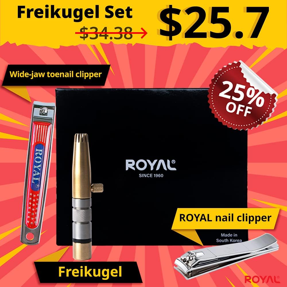 ROYAL [Made in Korea] Premium Manual Nose Hair Trimmer for Men Silver Bullet, Battery-Free, Stainless Steel Rotary Blade Grooming Tool, Waterproof