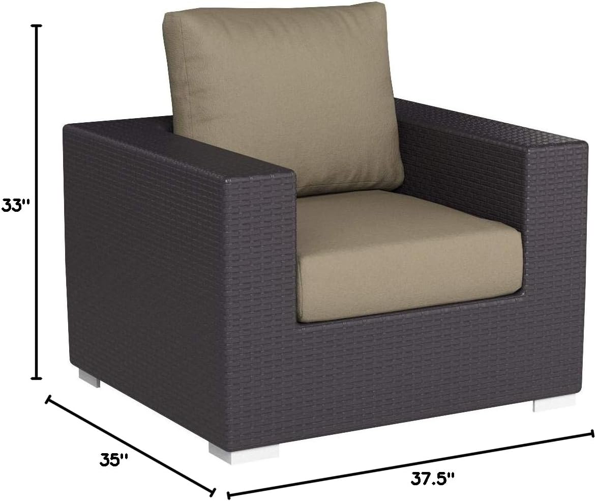 Modway Convene Wicker Rattan Outdoor Patio Loveseat in Espresso White